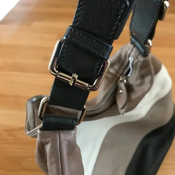 Gianni Notaro Made in Italy Leather Color Block Shoulder Bag - Picture 10 of 16